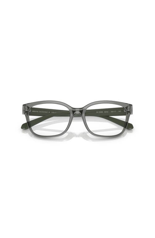 Armani Exchange 53mm Rectangle Optical Glasses In Gray
