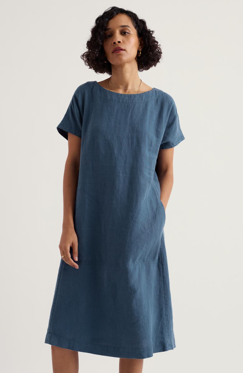 Seasalt Cornwall Linen A-Line Dress, Alternate, color, Dusk