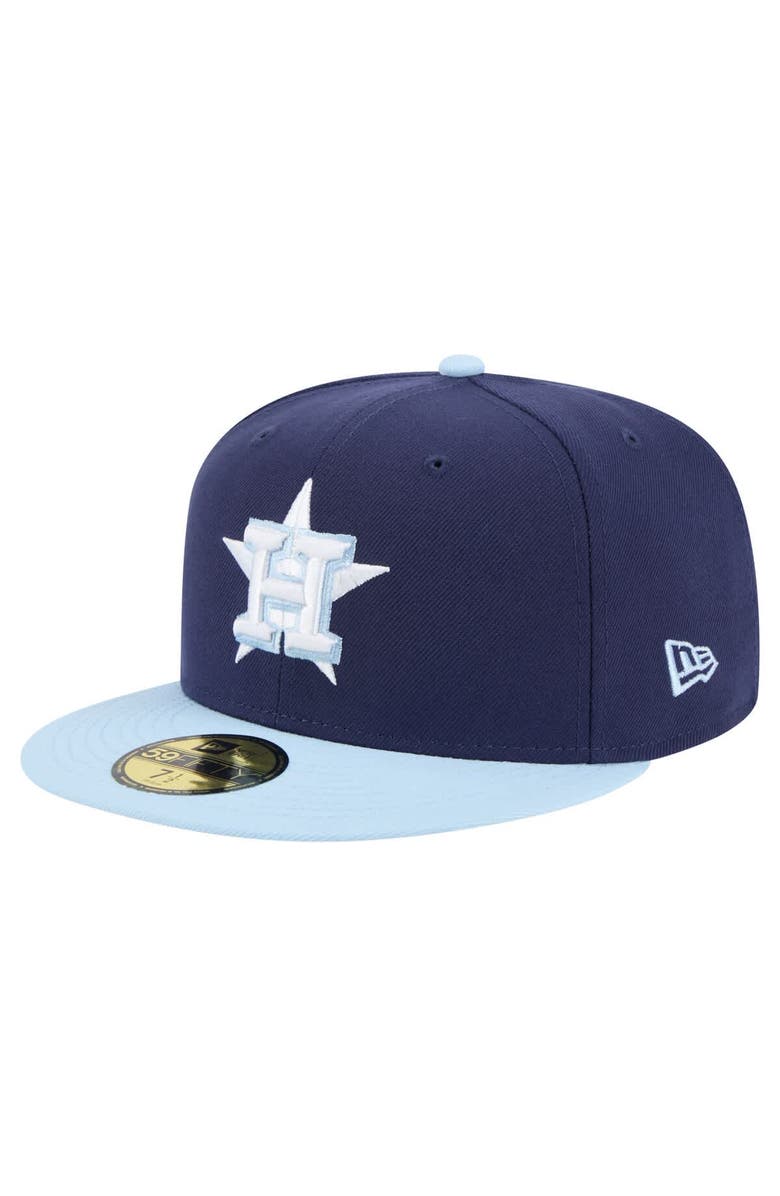 New Era Men's New Era Navy/Light Blue Houston Astros Color Pack 2-Tone 59FIFTY Fitted Hat, Main, color, 