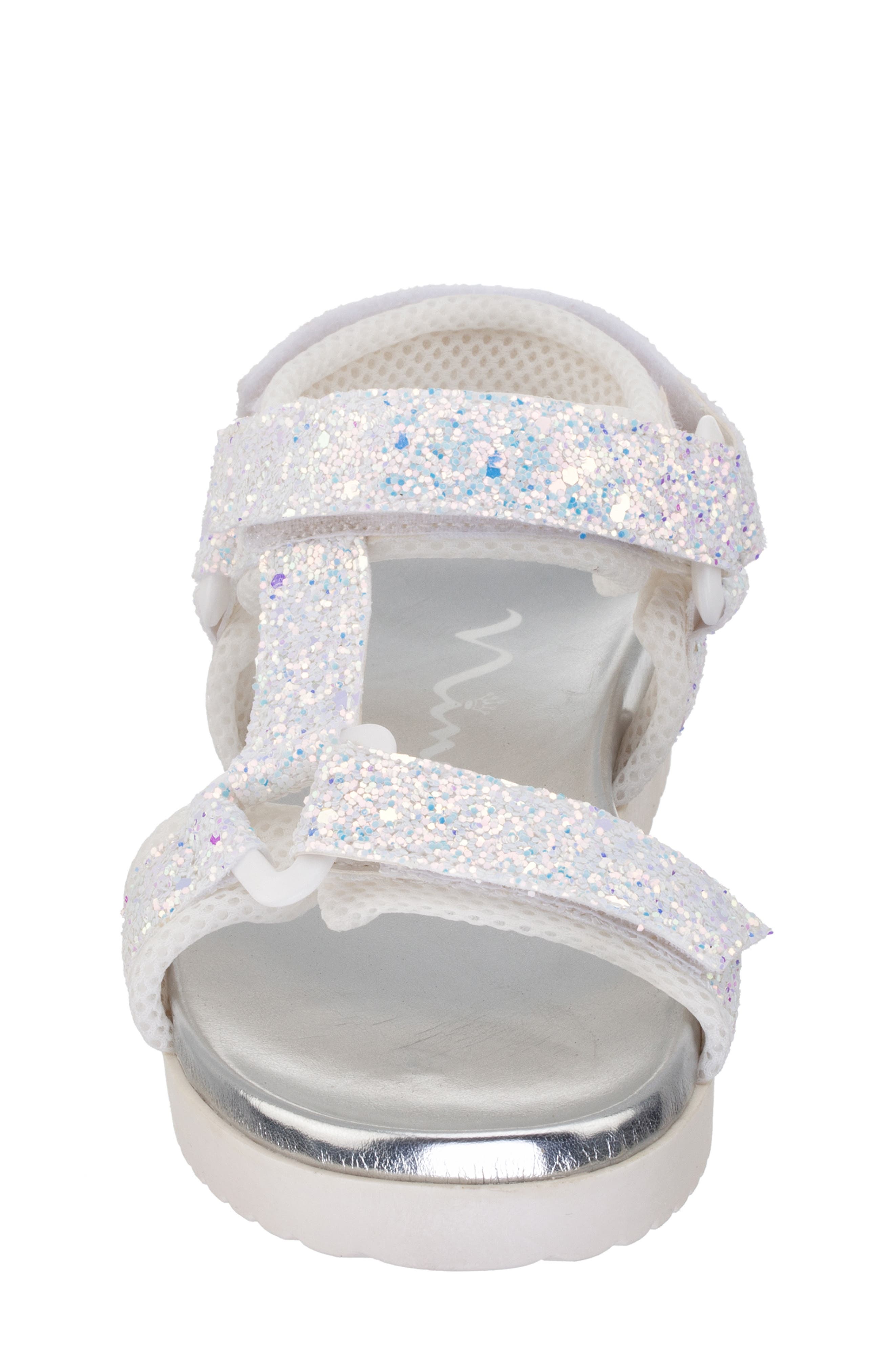 Nina Kids' Anjelita Sandal, Alternate, color, White Chunky Glitter