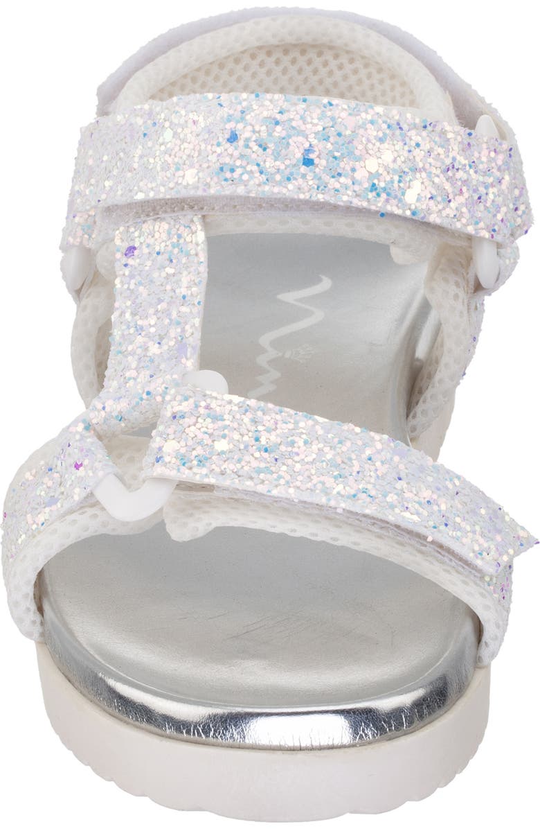 Nina Kids' Anjelita Sandal, Alternate, color, White Chunky Glitter