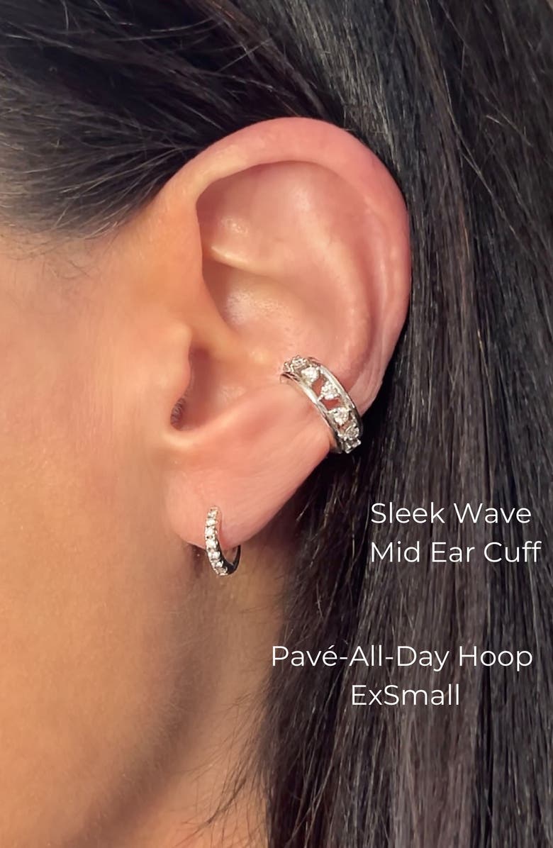 Seed2Stone Sleek Wave Mid Ear Cuff, Alternate, color, Silver