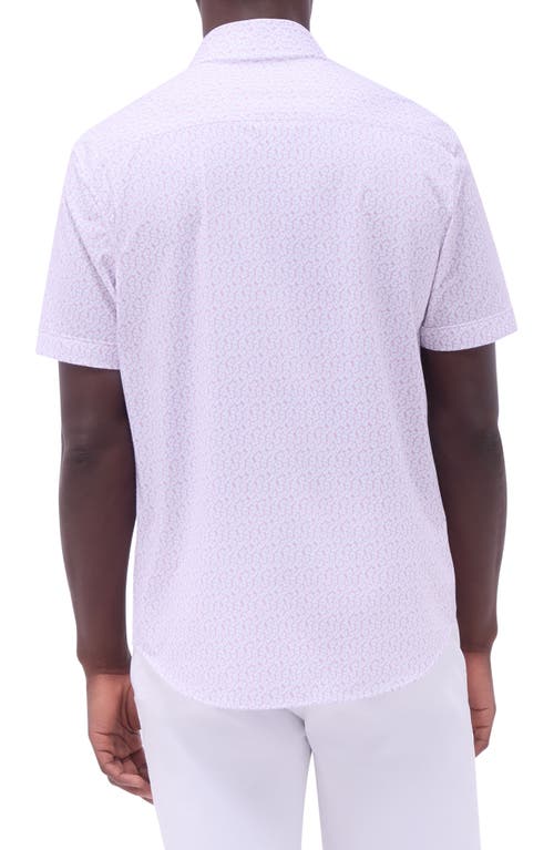 Bugatchi Miles Ooohcotton® Floral Short Sleeve Button-up Shirt In Pink