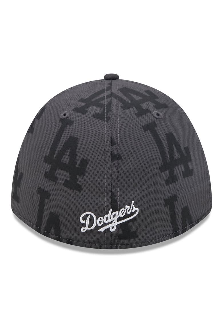 Men's New Era  Gray Los Angeles Dodgers Halftone 39THIRTY Flex Hat, Alternate, color, Gray
