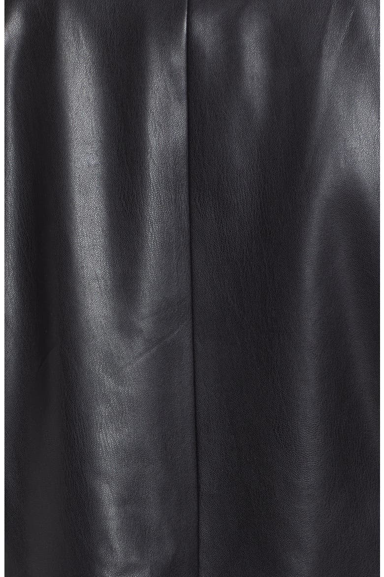 Faux Leather Blazer, Alternate, color, BLACK