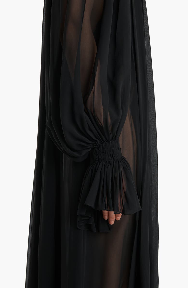 Khaite Edgar Long Sleeve Silk Chiffon Dress, Alternate, color,