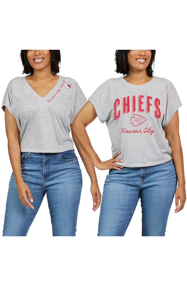 WEAR by Erin Andrews Women's WEAR by Erin Andrews Heather Gray Kansas City Chiefs Reversible T-Shirt, Alternate, color, 