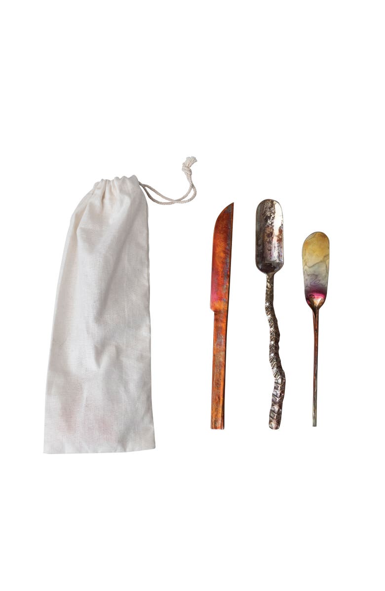 Storied Home Forged Copper Cheese Knives, Set of 3 Styles, Main, color, Copper