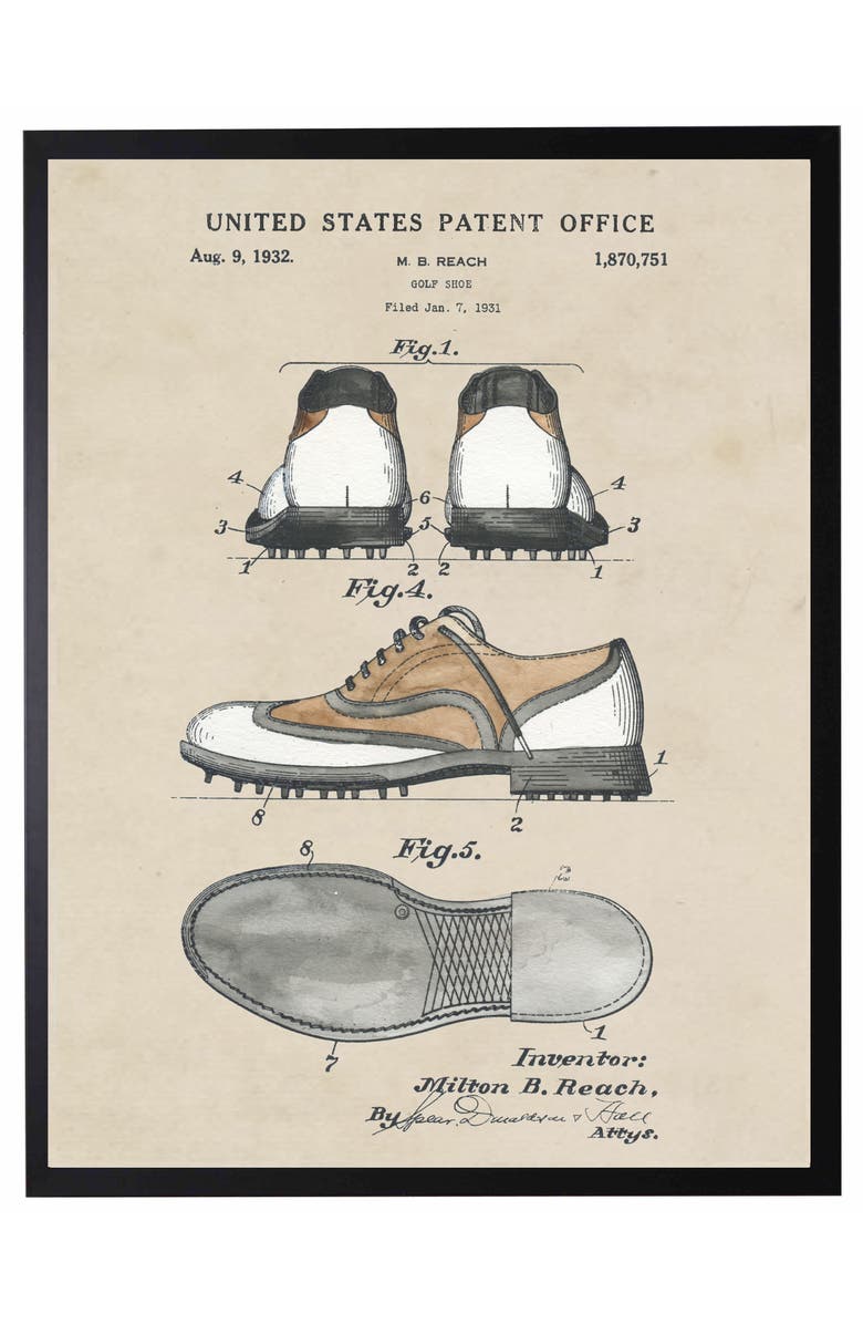 Antique Curiosities Golf Shoes Patent in Black Frame, Main, color, NO COLOR