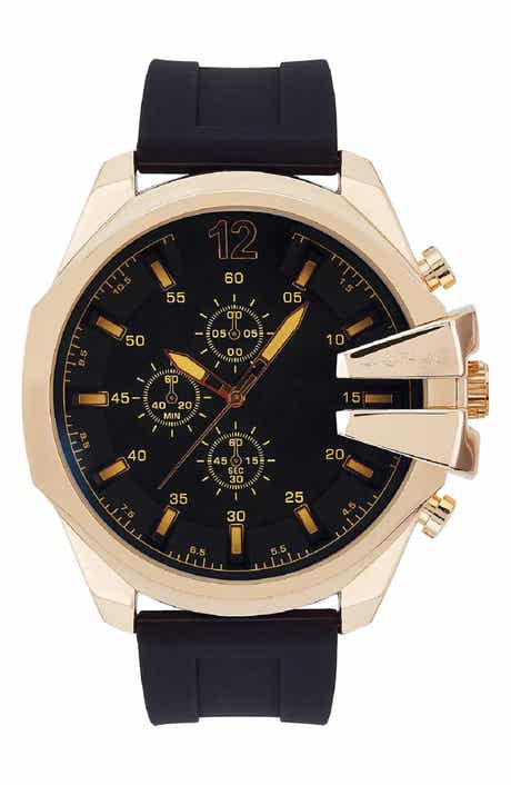 Ed Hardy Quartz Silicone Strap Watch, 44mm