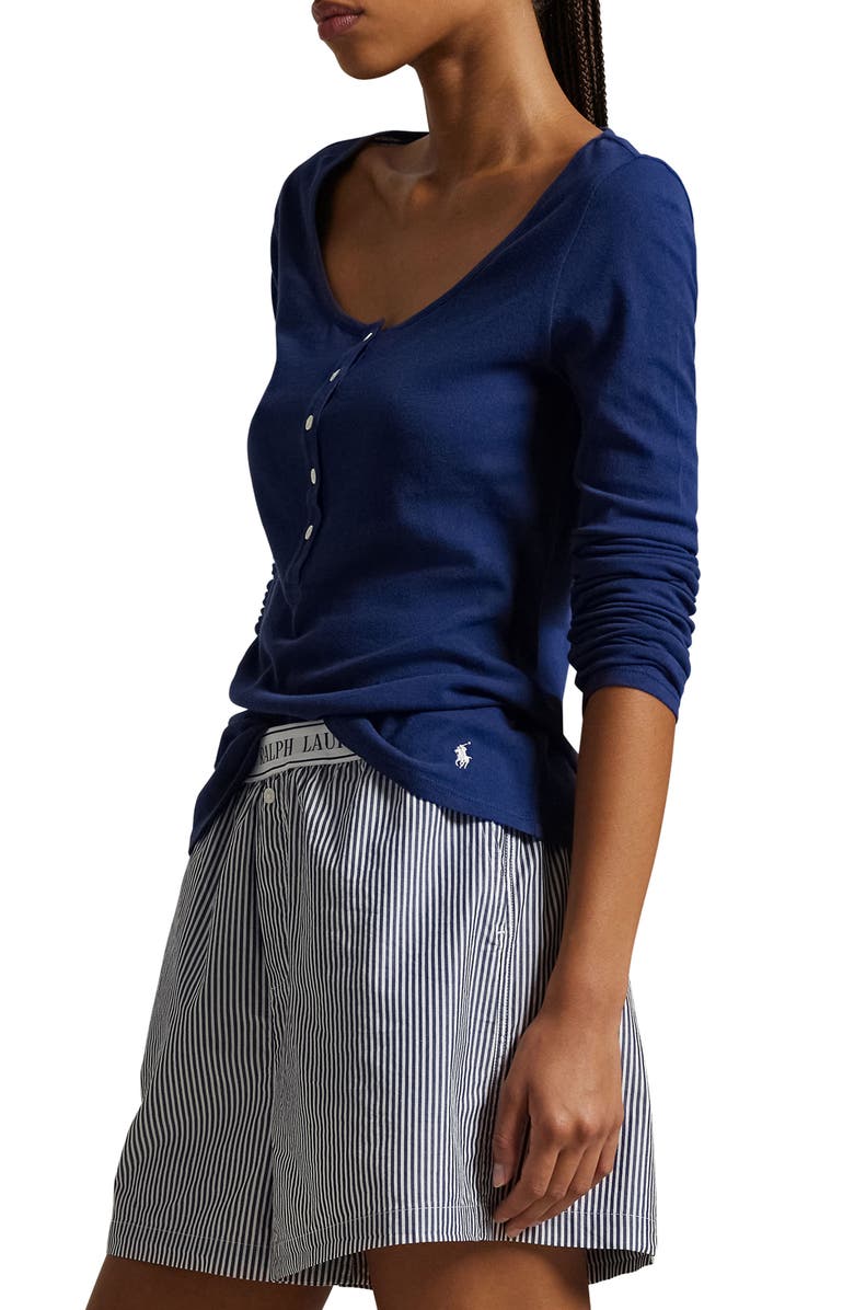 Long & Lean Cotton Jersey Lounge Henley