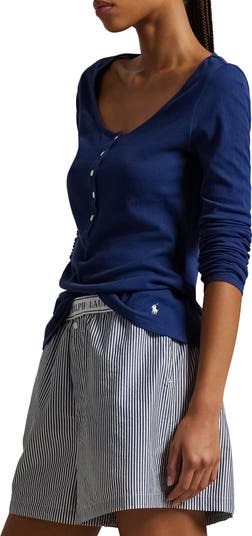 Long & Lean Cotton Jersey Lounge Henley