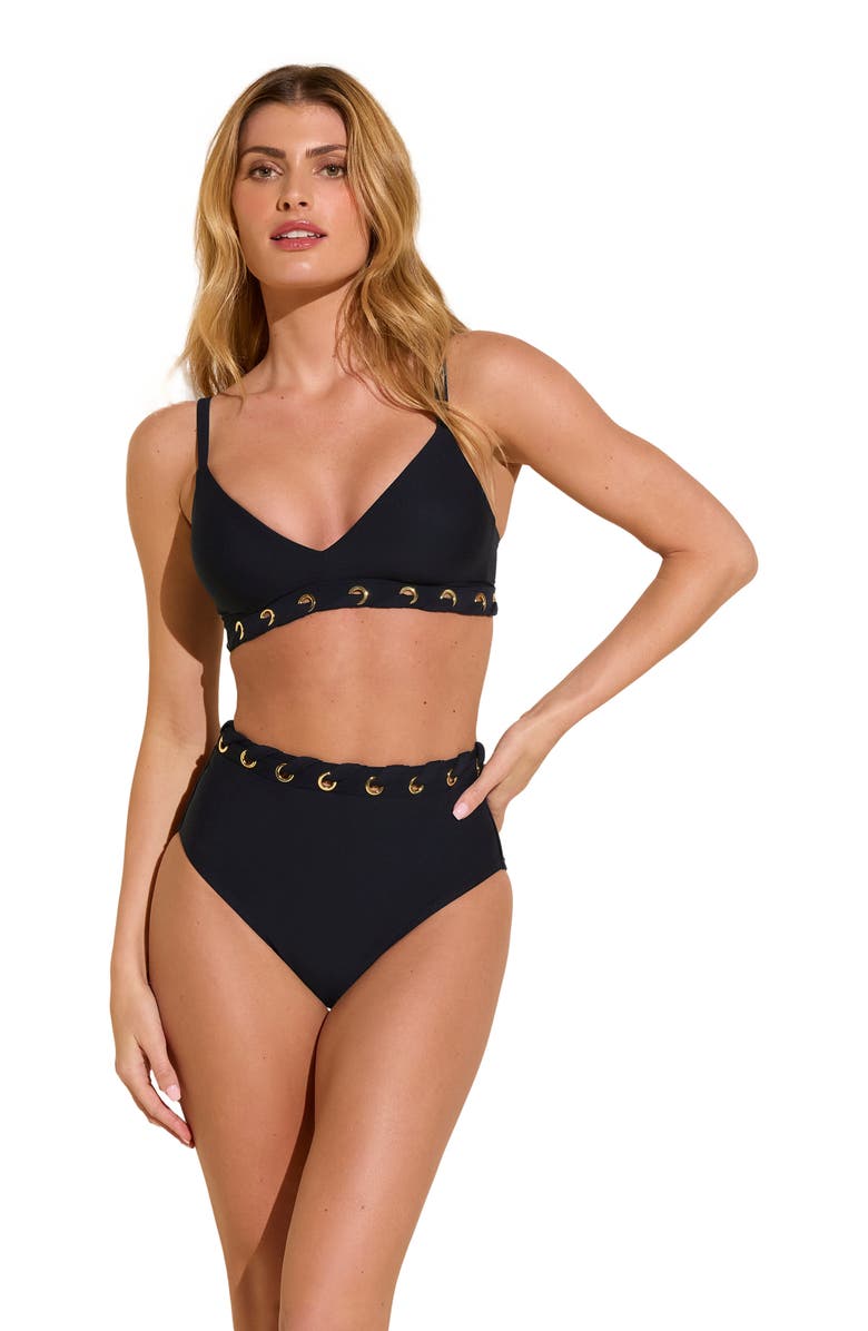 STYLEST DreamLift Push-Up Grommet Bikini Top, Alternate, color, Caviar