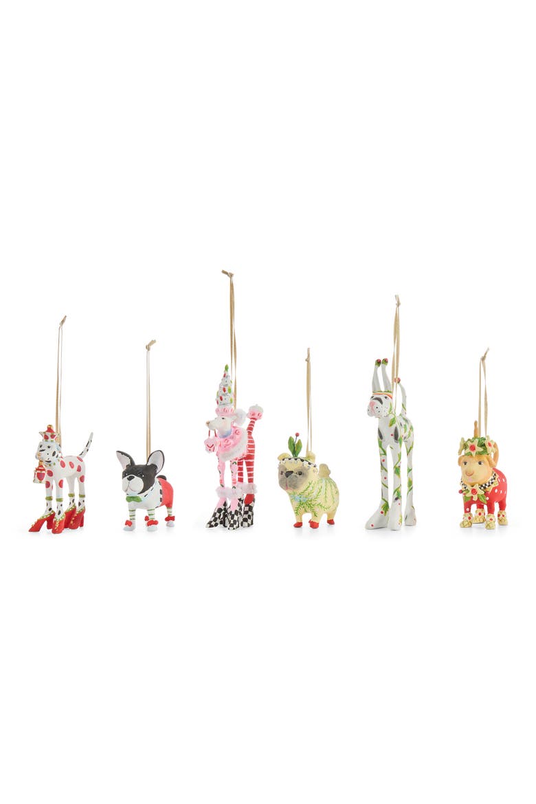 Patience Brewster Set of 6 Mini Dog Ornaments, Alternate, color, MULTI