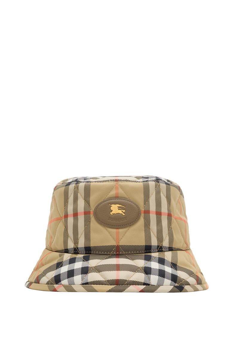 Quilted Horseshoe Bucket Hat, Main, color, Sand beige