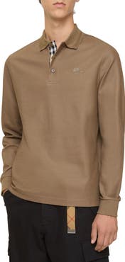 Burberry Long-sleeve Cotton Polo Shirt