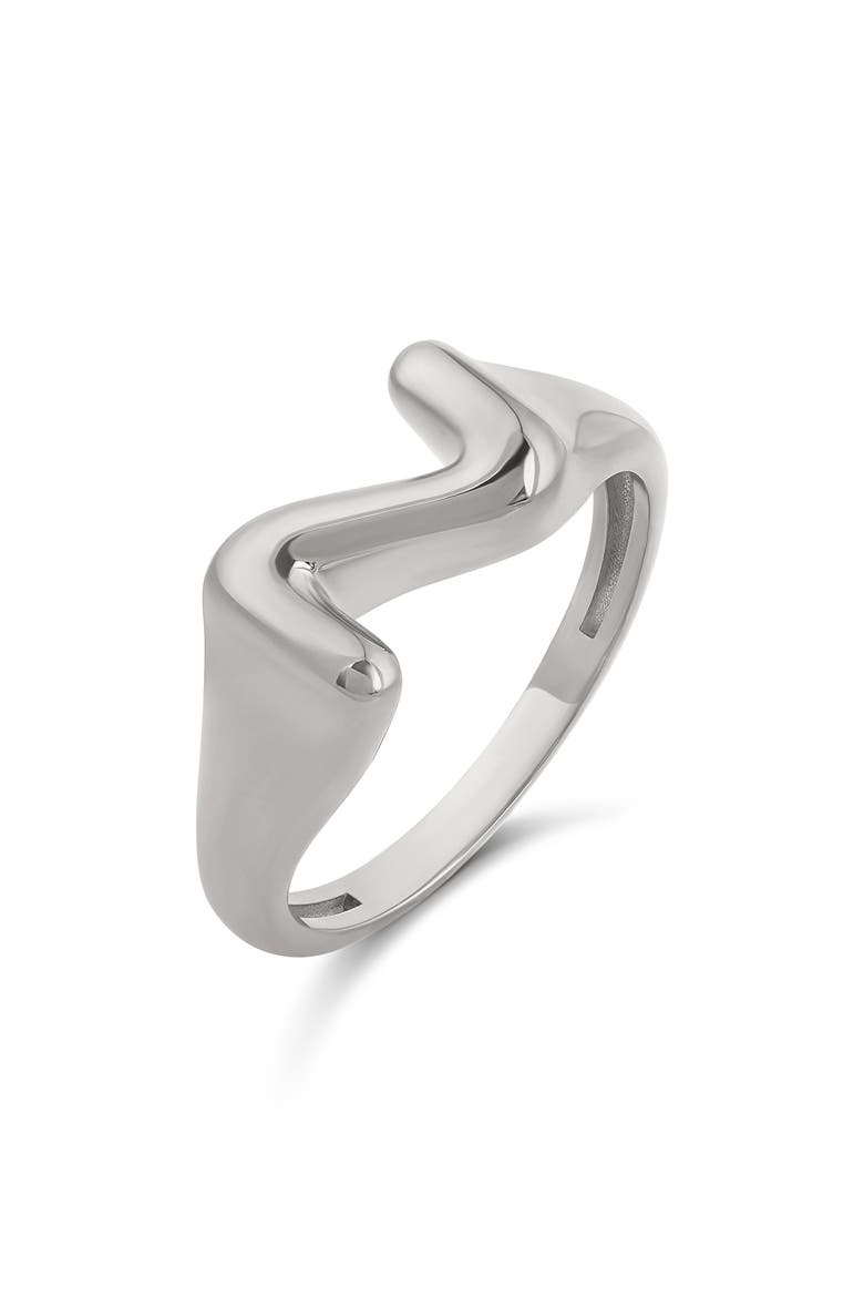 Bubble Letter Initial Ring, Main, color, SILVER