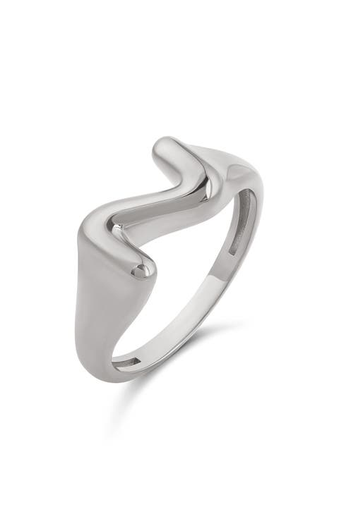 Bubble Letter Initial Ring