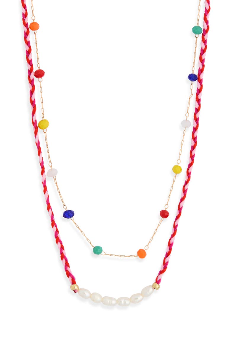 Freshwater Pearl Beaded Layered Necklace, Alternate, color, RAINBOW MULTI- GOLD