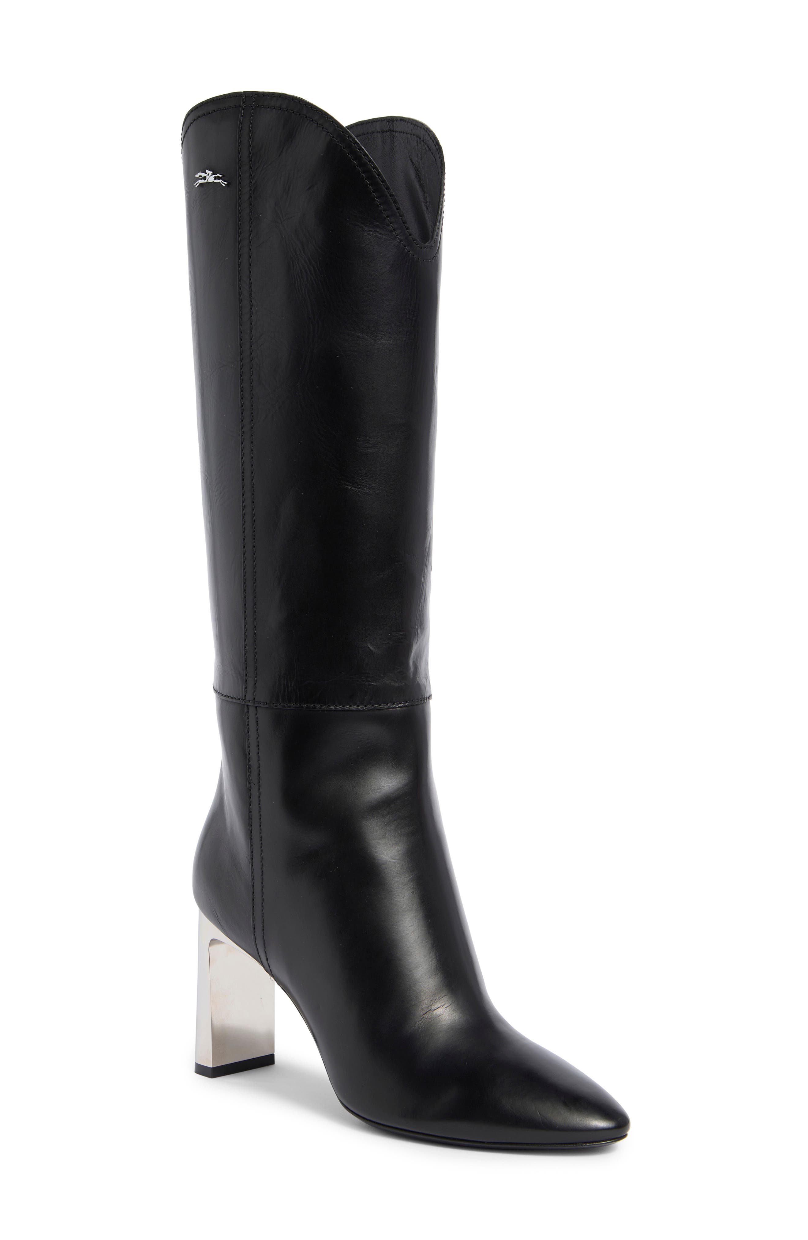 Longchamp Metallic Heel Western Boot