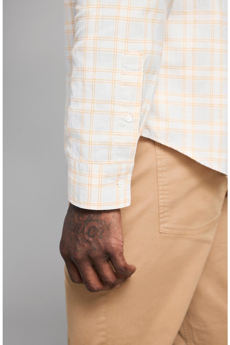 Tuscumbia Mélange Plaid Cotton Button-Down Shirt, Alternate, color, SILVER/ TAFFY
