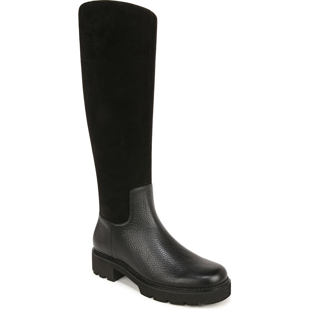 Vionic Fallbrook Water Resistant Knee High Boot in Black Suede