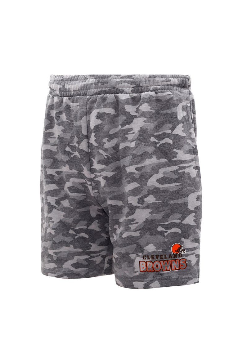 Men's Concepts Sport  Charcoal Cleveland Browns Biscayne Camo Shorts, Main, color, Charcoal