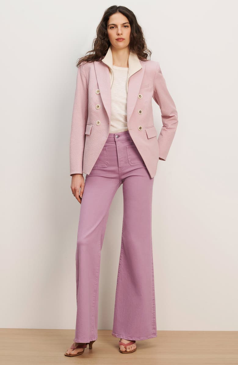 Veronica Beard Miller Textured Stretch Cotton Dickey Jacket, Alternate, color, Pale Orchid Haze