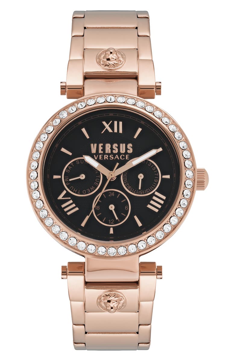 VERSUS Versace Camden Market Crystal Bracelet Strap Watch, 38mm, Main, color, 