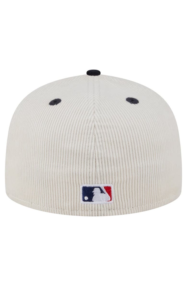 New Era Men's New Era Cream/Navy Boston Red Sox Two-Tone Corduroy 59FIFTY Fitted Hat, Alternate, color,