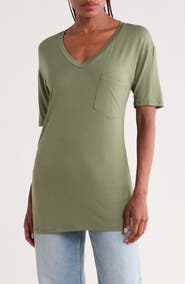 GO COUTURE V-Neck Pocket T-Shirt