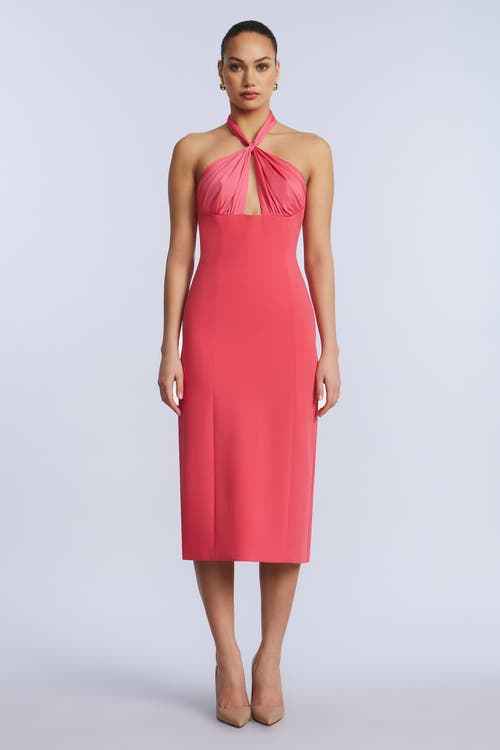 Bcbg Midi Dress With A Twist In Pink