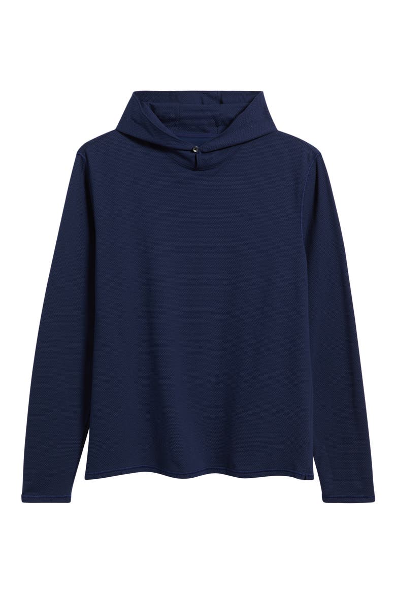 Stretch Cotton Blend Pebble Hoodie, Alternate, color, NAVY