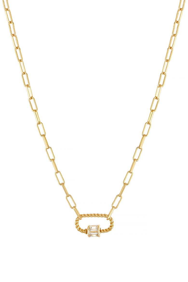 Baguette Rope Link Pendant Necklace, Main, color, GOLD