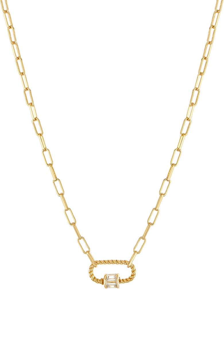 ATHRA LUXE Baguette Rope Link Pendant Necklace, Main, color, Gold