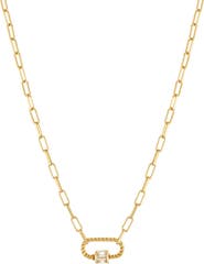 ATHRA LUXE Baguette Rope Link Pendant Necklace