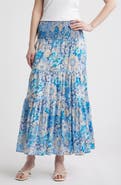 LOVE THE LABEL Izzy Print Smocked Waist Maxi Skirt