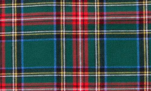 Petite Plume Kensington Tartan Cotton Table Runner In Green