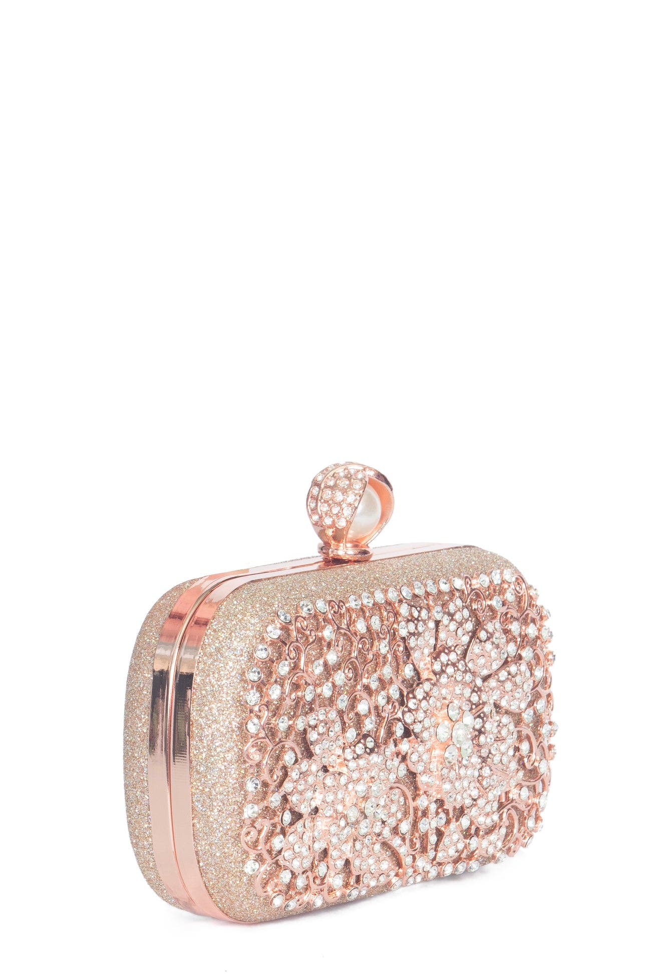 Lauren Lorraine Rega Clutch, Alternate, color, Rose Gold