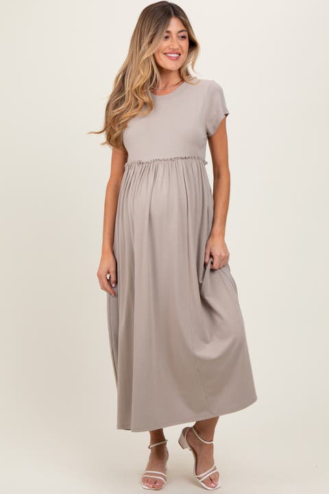 Ruffle Trim Maxi Dress
