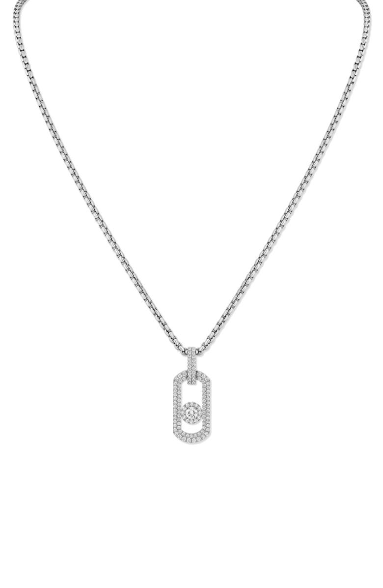 Messika So Move Pavé Diamond Titanium Necklace, Main, color, Titanium