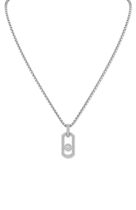 So Move Pavé Diamond Titanium Necklace