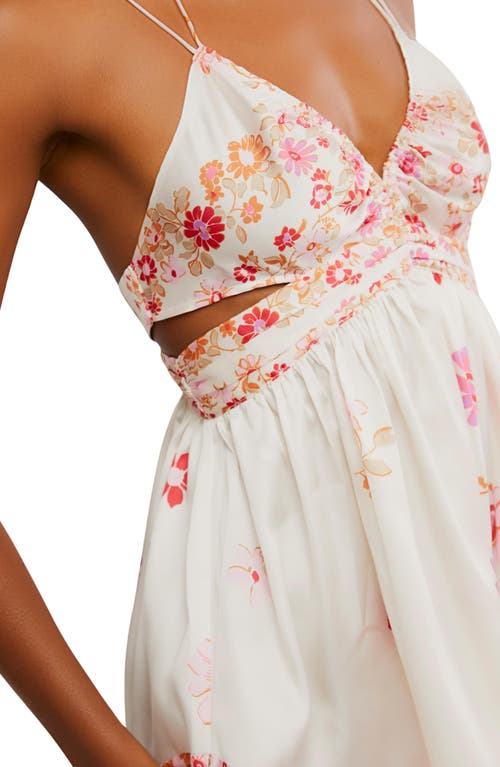 Free People Oasis Placed Floral Mini Slipdres In Sweet Combo