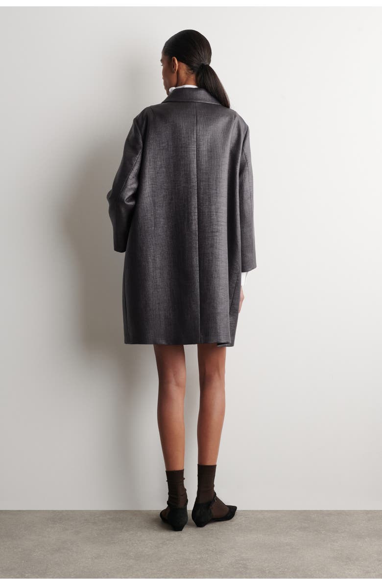 COS Textured Single-Breasted Coat, Alternate, color, Charcoal
