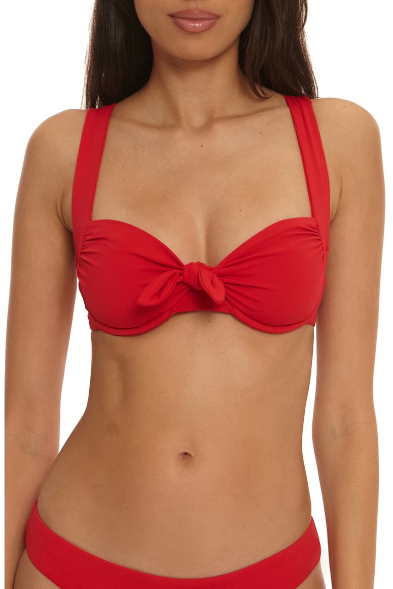 Color Code D-Cup Underwire Swimsuit Top, Main, color, RUBY