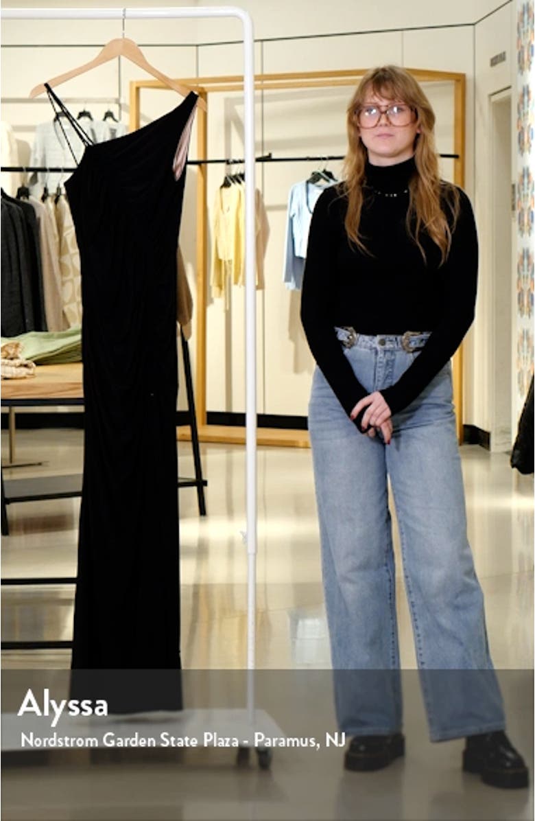 Ruched Asymmetric Neck Gown, sales video thumbnail