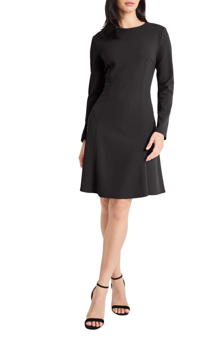 Long Sleeve Dress, Main, color, BLACK