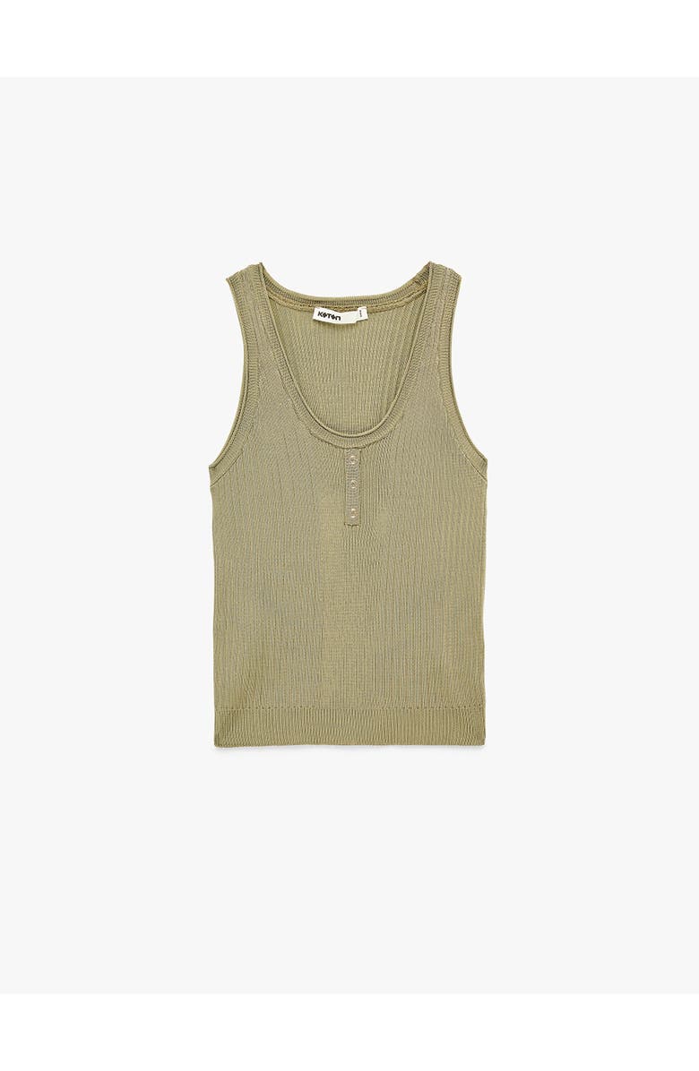 Koton Ribbed Scoop Neck Sleeveless Top, Alternate, color, Khaki
