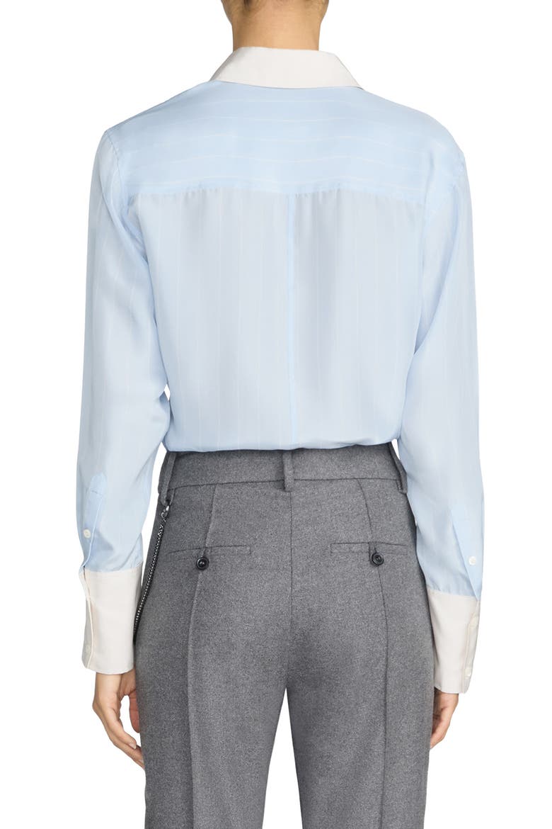 The Standard Stripe Silk Shirt, Alternate, color, SKY BLUE STRIPE