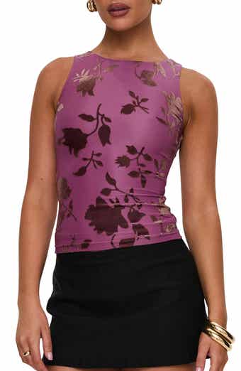 Angelical Flocked Velvet Sleeveless Top